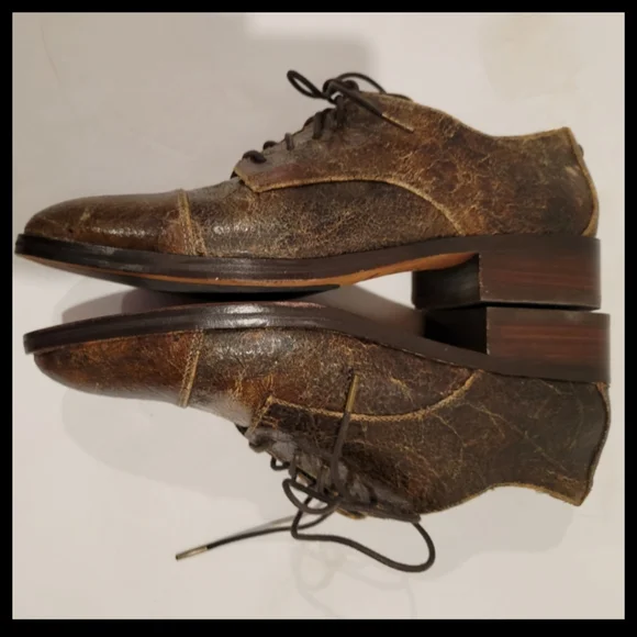 Donald J. Pliner distressed brown wingtip oxfords 7.5 - Picture 4 of 11
